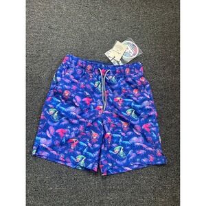 Peter Millar Seaside Swim Trunks Jellyfish Print Purple Boys Medium Seaside NEW